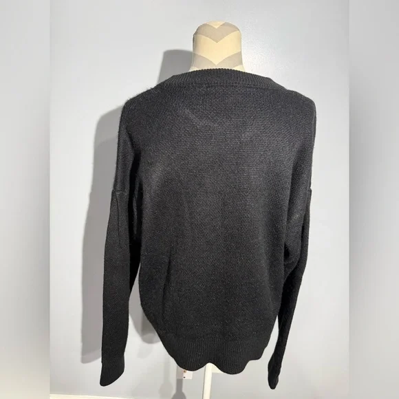 DKNY Women's Geometric Sweater - Black, Gray, and White - Picture 4 of 13